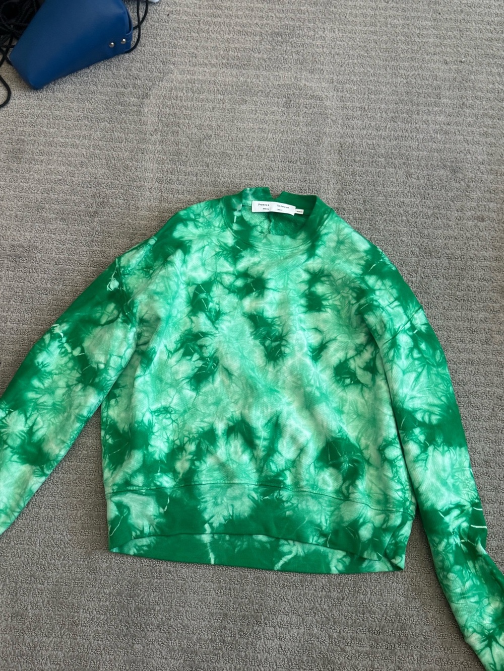 Proenza Schouler Green Tie-Dye Crewneck Sweatshirt